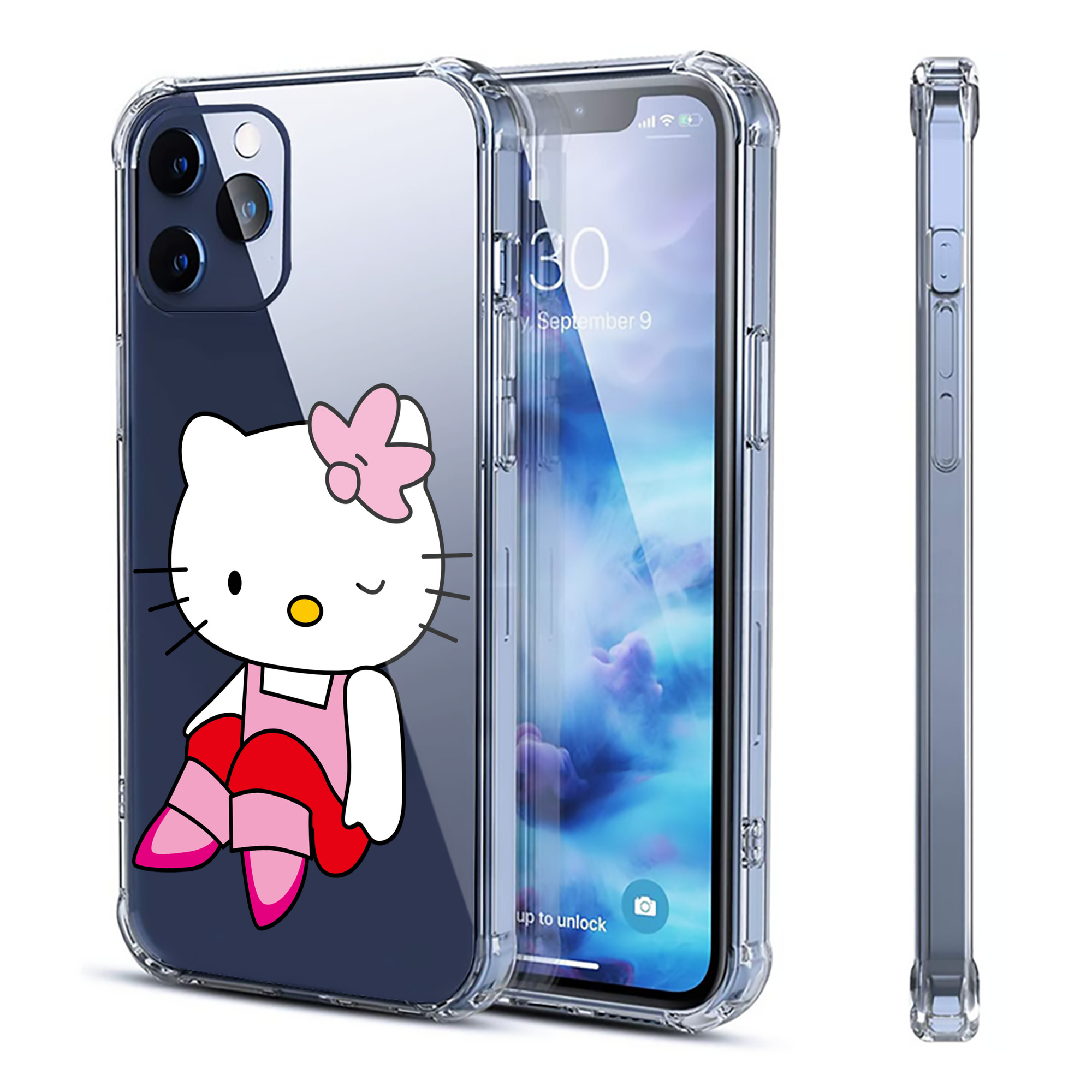 （画像用） Hello Kitty ハローキティ 【iPhone 12シリーズ対応】透明スマホケース（クリアソフトケース）